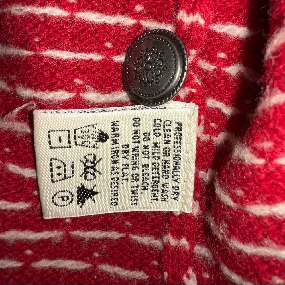 Eddie Bauer Red Fair Isle 100% Wool Sweater Vest Size M - Picture 5 of 10